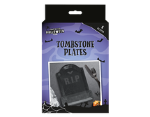 Halloween Embossed Tombstone Shaped Paper Plates (8 Pack)