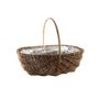 Oval Split  Willow Basket With Handle and Liner -Unpeeled Natural  - 31x22xH10cm