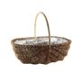 Oval Split  Willow Basket With Handle and Liner-Unpeeled Natural - 37x27xH13cm