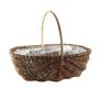 Oval Split Willow Basket With Handle and Liner -Unpeeled Natural - 42x35xH14cm