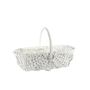 Oval Split Willow Basket with Handle and Liner- White - 37x27xH13cm