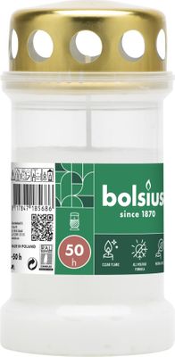 Bolsius memorial light with Lid - White (BT 50 hours)