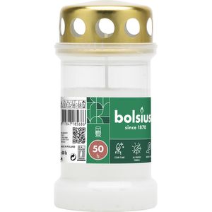 Bolsius memorial light with Lid - White (BT 50 hours)