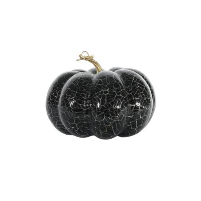 Crackled Finish Pumpkin - Black /Silver - 15cm x 20cm