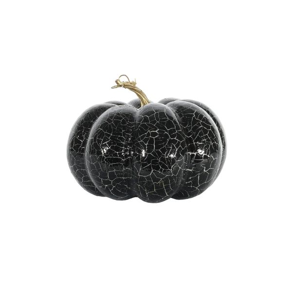 Crackled Finish Pumpkin - Black /Silver - 15cm x 20cm