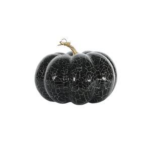 Crackled Finish Pumpkin - Black /Silver - 15cm x 20cm