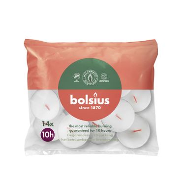 Bolsius Maxi Tealights - 10Hr - Bag 14 - White