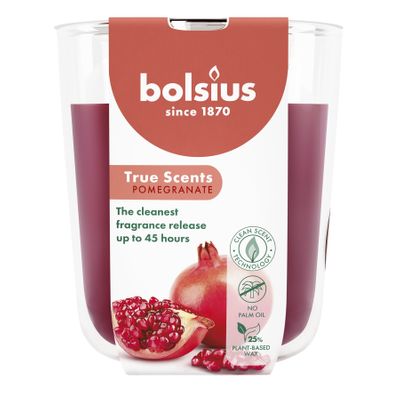 Bolsius - True Scents Fragrance  Large Candle Glass - H9.7 x 8.5cm - Pommegranat