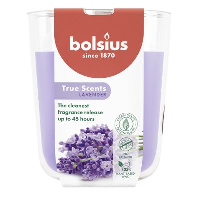 Bolsius - True Scents Fragrance  Large Candle Glass - H9.7 x 8.5cm - Lavender