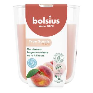 Bolsius - True Scents Fragrance  Large Candle Glass - H9.7 x 8.5cm - Peach