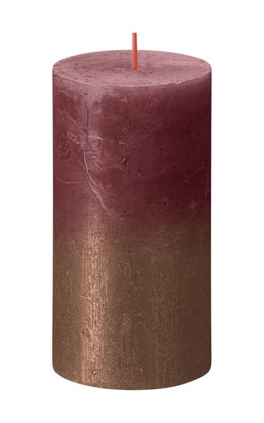 Bolsius Rustic Pillar Candle -130x68 - Velvet Red & Copper