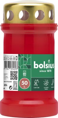 Bolsius memorial light with Lid - Red (BT 50 hours)