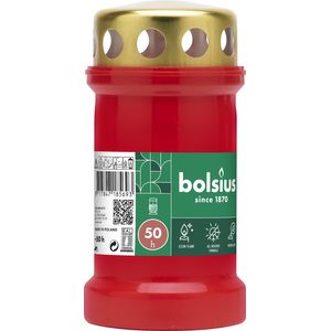 Bolsius memorial light with Lid - Red (BT 50 hours)