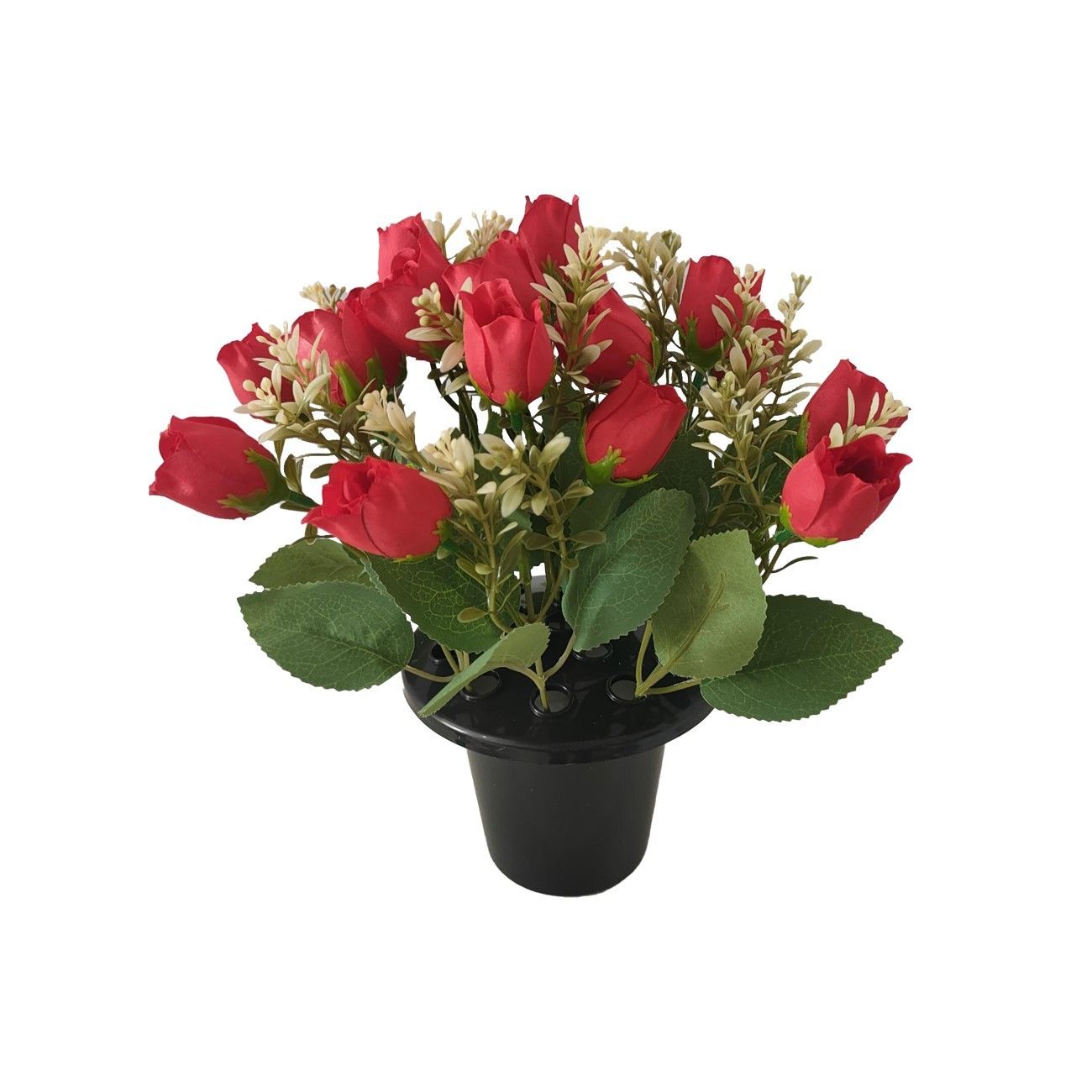 Essential Rose Mix Remembrance Grave Pot - Red