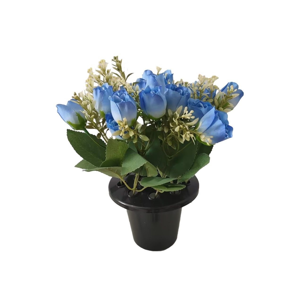 Essential Rose Mix Remembrance Grave Pot -Blue