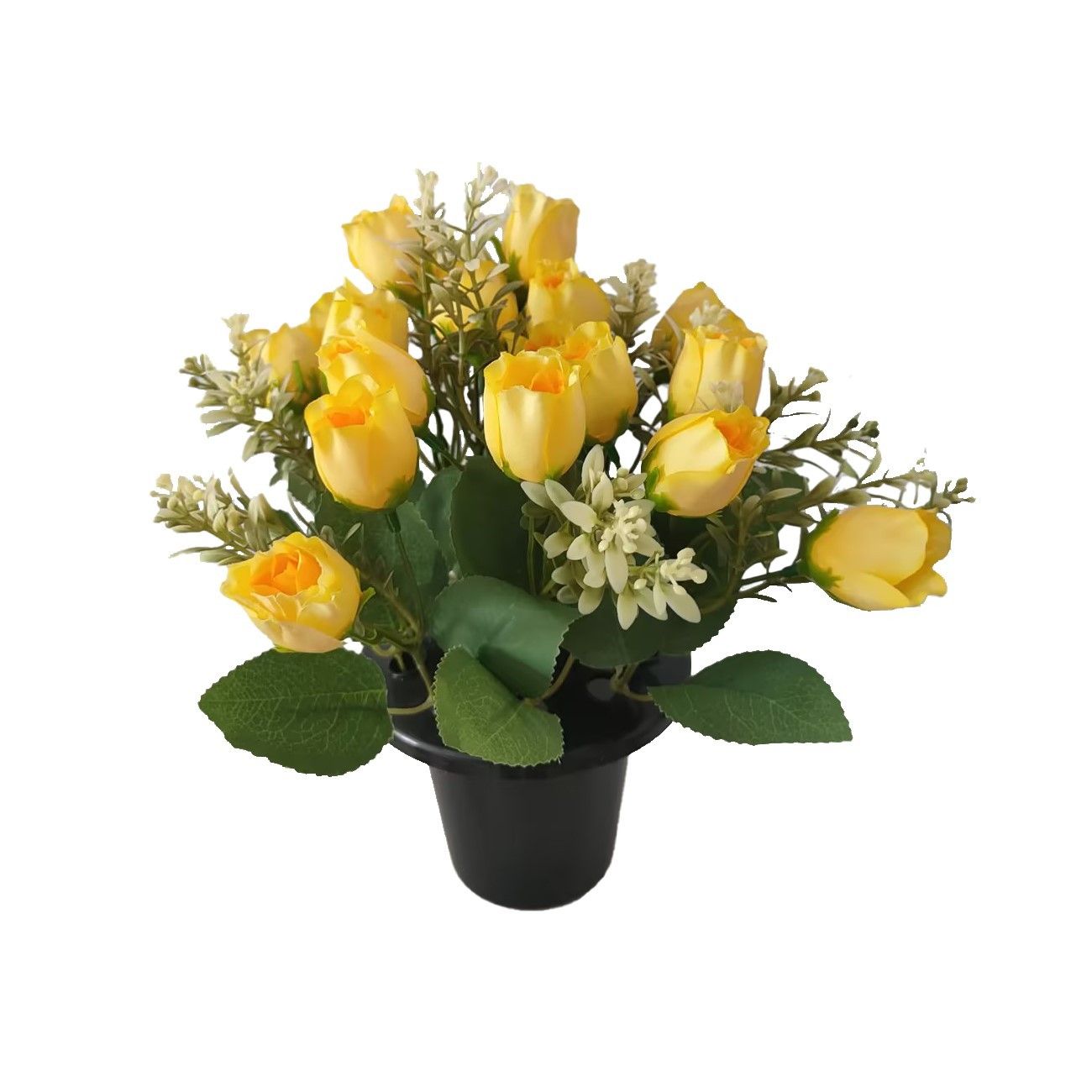 Essential Rose Mix Remembrance Grave Pot - Yellow