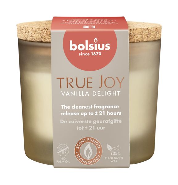 Bolsius True Joy Fragrance Glass -Cork Lid - 66x83 - Vanilla Delight