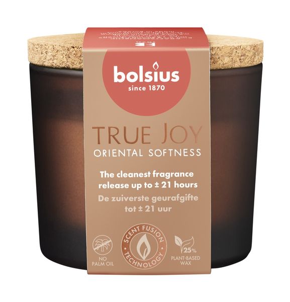 Bolsius True Joy Fragrance Glass -Cork Lid - 66x83 - Oriental Softness