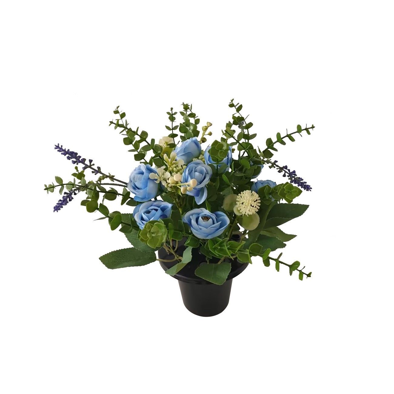 Essential Country Style Remembrance Grave Pot - Blue