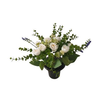 Essential Country Style Remembrance Grave Pot - White
