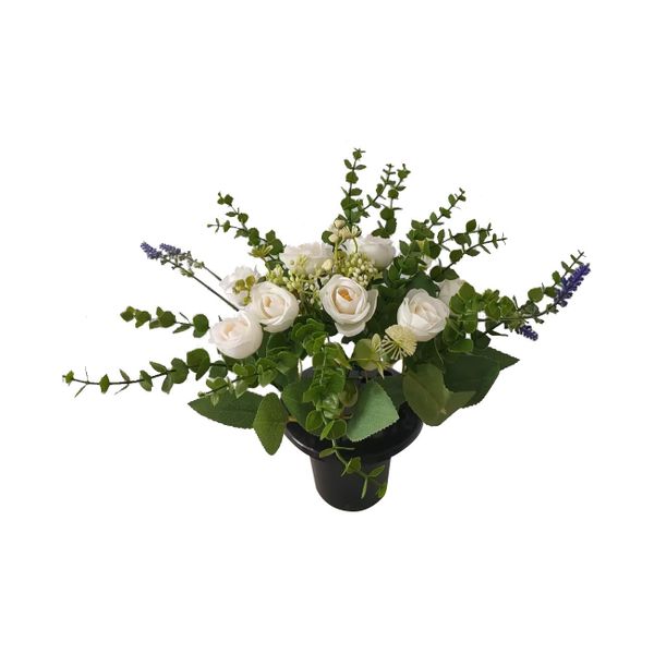 Essential Country Style Remembrance Grave Pot - White