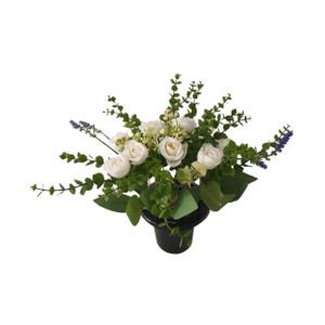 Essential Country Style Remembrance Grave Pot - White