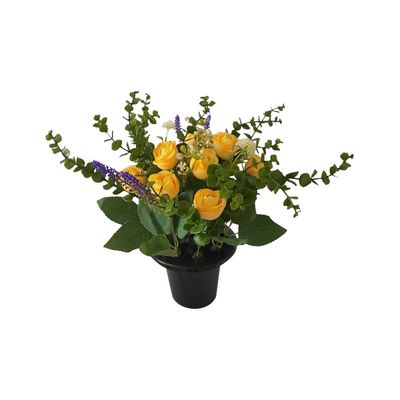 Essential Country Style Remembrance Grave Pot - Yellow