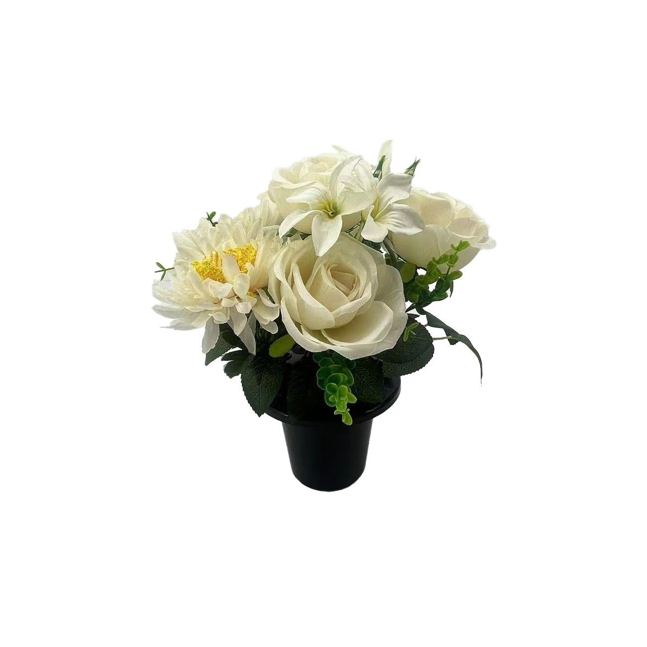 Essential Garden Mix Remembrance Grave Pot - White