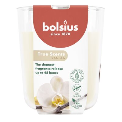 Bolsius - True Scents Fragrance  Large Candle Glass - H9.7 x 8.5cm - Vanilla