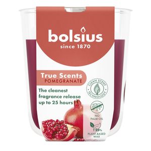 Bolsius - True Scents Fragrance  Small Candle Glass - H8 x 7.3cm - Pommegranate