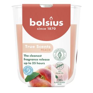 Bolsius - True Scents Fragrance  Small Candle Glass - H8 x 7.3cm - Peach