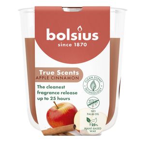 Bolsius - True Scents Fragrance  Small Candle Glass - H8 x 7.3cm - Apple Cinnamo