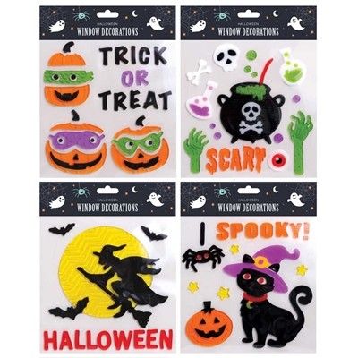 Halloween Pumpkin Window Gel Stickers (Assorted)