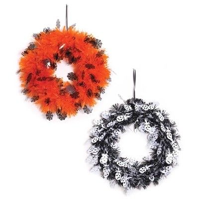 Assorted Halloween Tinsel Wreath (28cm)