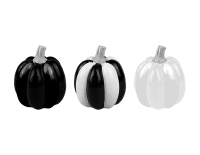 Halloween Monochrome Pumpkin Decoration (9cm)