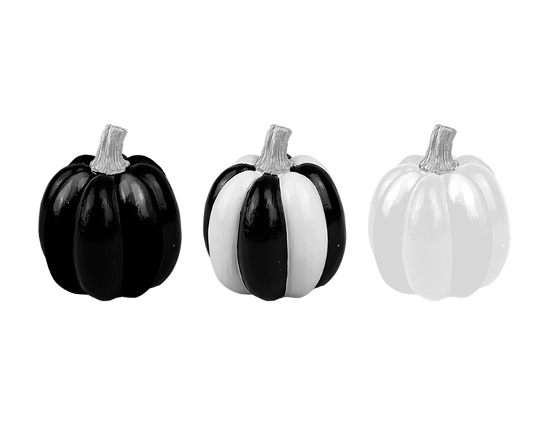 Halloween Monochrome Pumpkin Decoration (9cm)