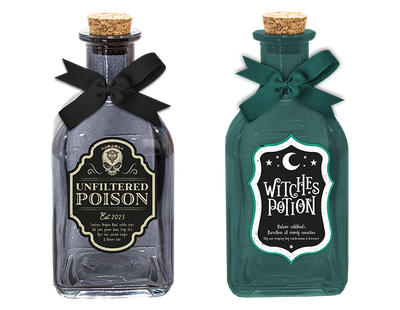 Halloween Glass Decorative Potion Bottles