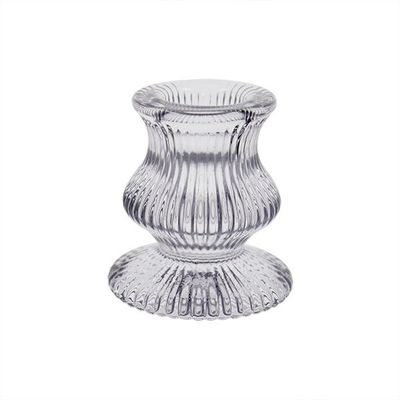 Eliza Taper Candle Holder - Clear - 5.5x 6cm 