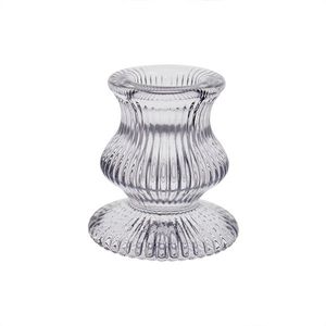 Eliza Taper Candle Holder - Clear - 5.5x 6cm 
