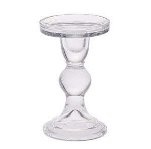 Zara Pillar Candle Holder - Clear - 8.3 x H12cm 