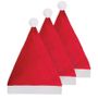 Pack of 3 Plush Christmas Felt Santa Hat