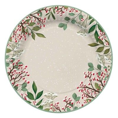 Traditional Christmas Paper Plates (8 Pack)