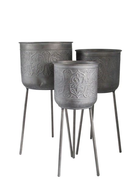 Creation Legacy Zinc Planters on Stand x3