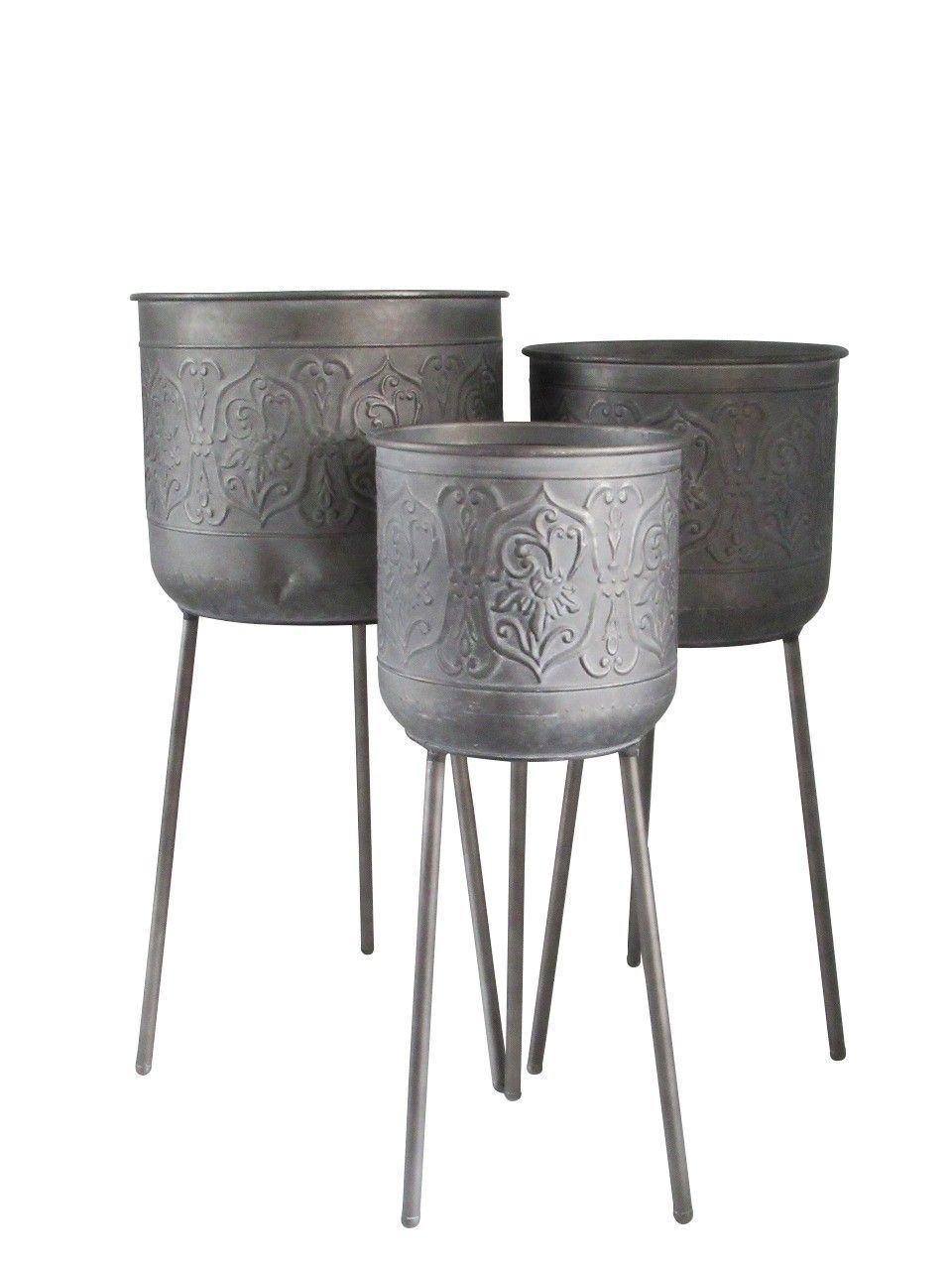 Creation Legacy Zinc Planters on Stand x3
