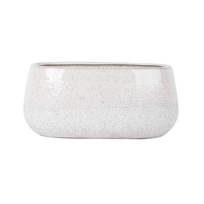 Hortus Home Bordeaux Stoneware Pot  - White - Dia 17 x H12cm