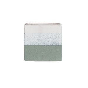 Hortus Home Bordeaux Stoneware Cube - Green - W15 x H15.5cm