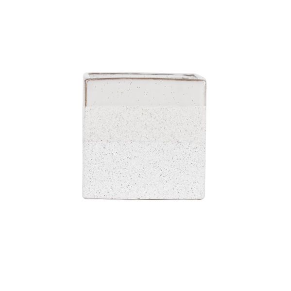 Hortus Home Bordeaux Stoneware Cube - White - W15 x H15.5cm