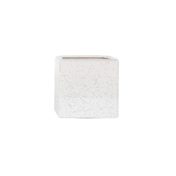 Hortus Home Bordeaux Stoneware Cube - White - W12.5 x H12.5cm