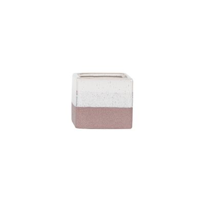 Hortus Home Bordeaux Stoneware Cube - Pink - W10 x H9cm