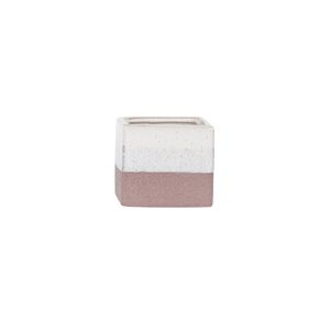 Hortus Home Bordeaux Stoneware Cube - Pink - W10 x H9cm